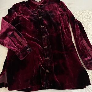 John Mark Velvet Burgundy Tunic